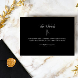 Tarjeta De Recepción Boda Simple Blanco y Negro ROE