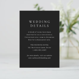 Tarjeta De Recepción Boda Simple Clásica Negra