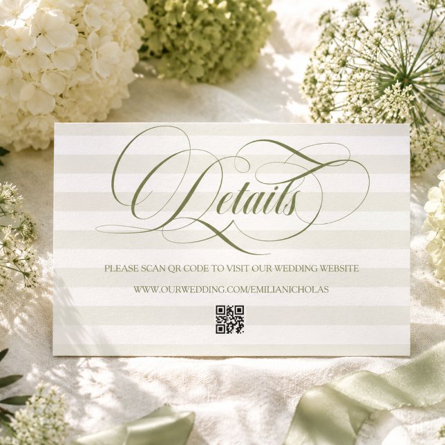 Tarjeta De Recepción Boda Simple con Rayas Verdes (Subido por el creador)