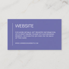 Tarjeta De Recepción Boda simple de periwinkle mínimo del código QR del