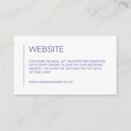 Tarjeta De Recepción Boda simple de periwinkle mínimo del código QR del