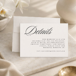Tarjeta De Recepción Boda Simple Elegante Minimalista
