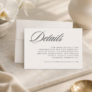 Tarjeta De Recepción Boda Simple Elegante Minimalista