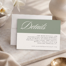 Tarjeta De Recepción Boda Simple Elegante Minimalista Verde Salvia
