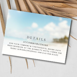 Tarjeta De Recepción Boda simple en la playa