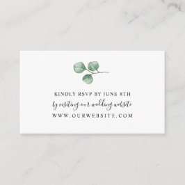 Tarjeta De Recepción Boda simple Eucalyptus RSVP gabinete en línea