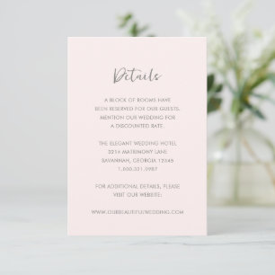 Tarjeta De Recepción Boda simple rosado moderno