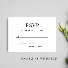 Tarjeta De Recepción Boda simple rsvp elegante boda