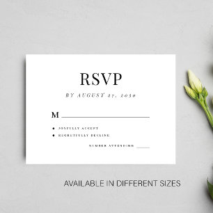 Tarjeta De Recepción Boda simple rsvp elegante boda