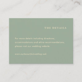 Tarjeta De Recepción Boda Simple Verde Sage Moderno