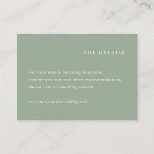 Tarjeta De Recepción Boda Simple Verde Sage Moderno