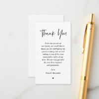 Boda sincero Gracias, negro y blanco