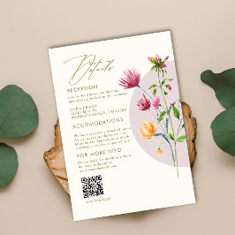Tarjeta De Recepción Boda singulares de flor silvestre Boho