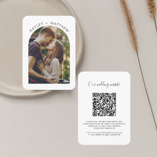 Tarjeta De Recepción Boda Sitio Web QR Código Foto RSVP