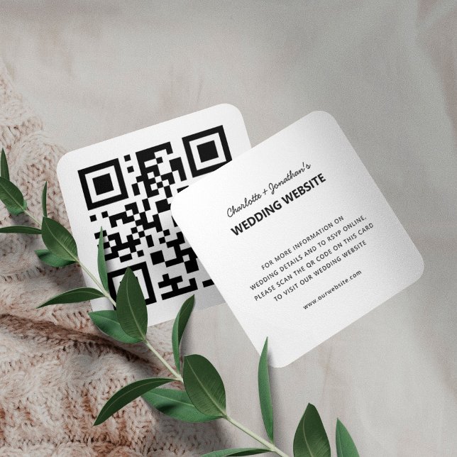 Tarjeta De Recepción Boda Sitio Web QR Código RSVP Minimalista en línea (Subido por el creador)