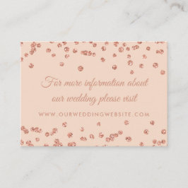 Tarjeta De Recepción Boda Sitio Web Rosa Purpurina de Oro Confetti Rubo