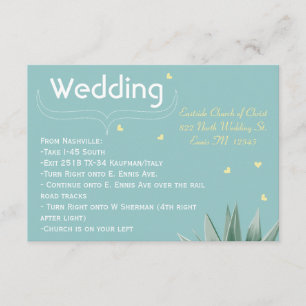 Tarjeta De Recepción Boda suave y amarillo