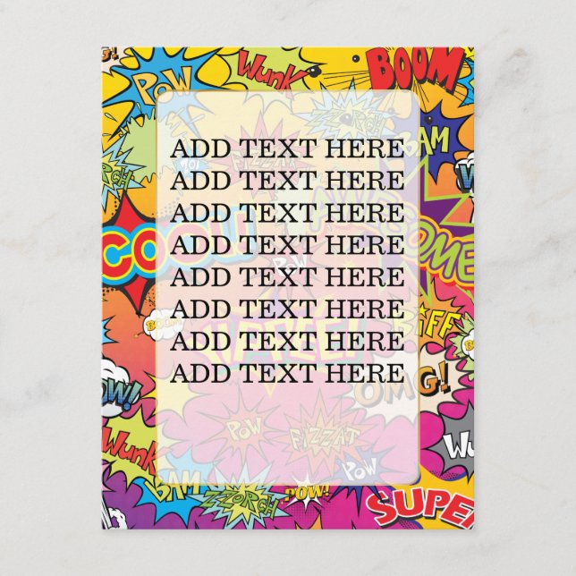 TARJETA DE RECEPCIÓN BODA SUPERHERO DE LIBRO DE COMIC (Anverso)