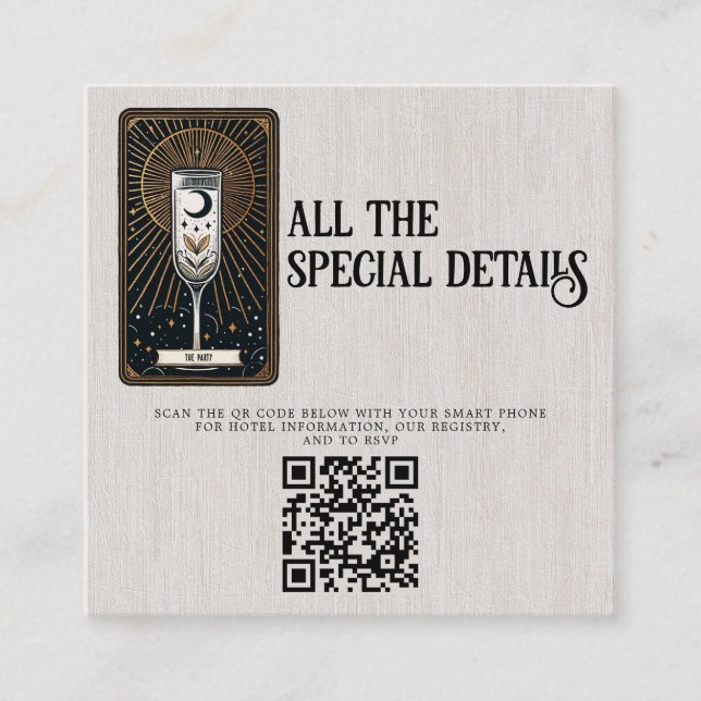 Tarjeta De Recepción Boda Tarot (Anverso)