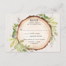 Tarjeta De Recepción Boda temática de bosque rústico al aire libre RSVP