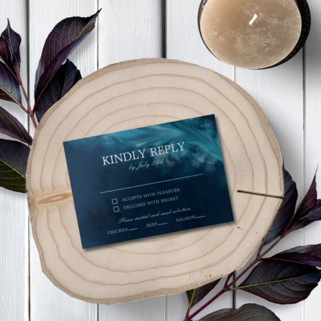 Tarjeta De Recepción Boda Temática de Olas Oceánicas y Costeras de Play (Subido por el creador)