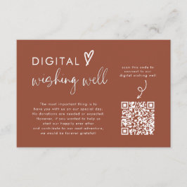 Tarjeta De Recepción Boda Terracotta Código QR Deseos Digitales Bien