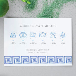 Tarjeta De Recepción Boda Timeline Santorini Grecia