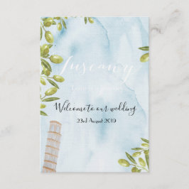 Tarjeta De Recepción Boda toscano de Benvenuti Italia