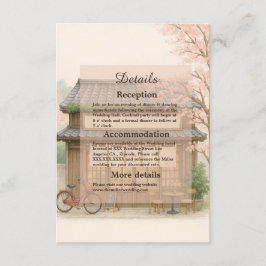 Tarjeta De Recepción boda tradicional de la casa de té sakura