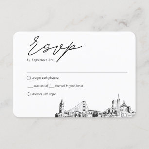 Tarjeta De Recepción Boda tradicional de San Francisco RSVP