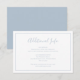 Tarjeta De Recepción Boda tradicional Dusty Blue Elegant