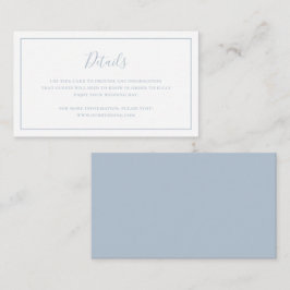 Tarjeta De Recepción Boda tradicional Dusty Blue Elegant