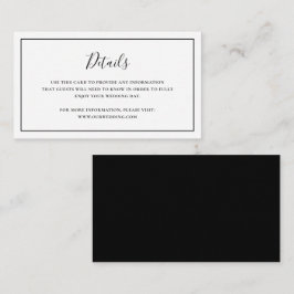 Tarjeta De Recepción Boda tradicional elegante en blanco y negro