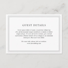 Tarjeta De Recepción Boda tradicional elegante en blanco y negro