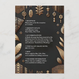 Tarjeta De Recepción Boda tradicional nigeriano de Ghana Brown en Áfric