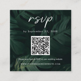 Tarjeta De Recepción Boda Tropical de Destino Escanea código QR RSVP