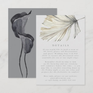 Tarjeta De Recepción Boda Tropical De Pampas Gris Ultima