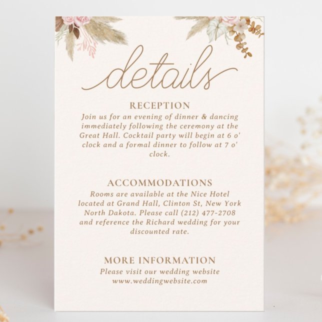 Tarjeta De Recepción Boda tropical del Boho moderno exótico (Subido por el creador)
