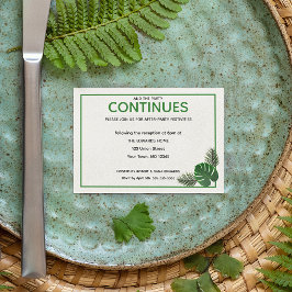 Tarjeta De Recepción Boda Tropical Moderno Después De Fiesta