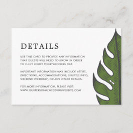 Tarjeta De Recepción Boda Tropical Moderno Simple