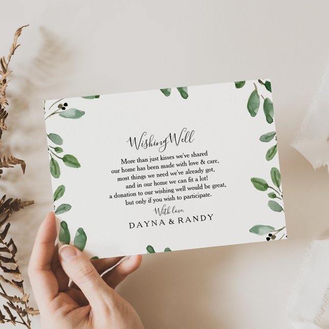Tarjeta De Recepción Boda Tropical Rústico Eucalyptus Deseando Bien (Subido por el creador)