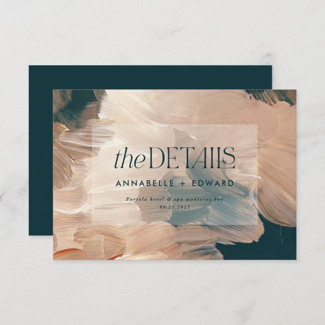 Tarjeta De Recepción Boda verde azulado de terracota bohemia moderna (Anverso / Reverso)