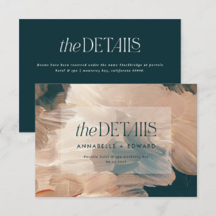 Tarjeta De Recepción Boda verde azulado de terracota bohemia moderna 