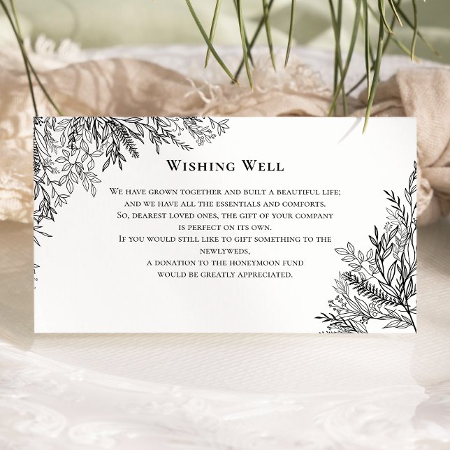 Tarjeta De Recepción Boda verde blanco y negro deseando lo mejor (Subido por el creador)