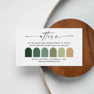 Tarjeta De Recepción Boda verde de Woodland Insertar QR   Paleta de ves