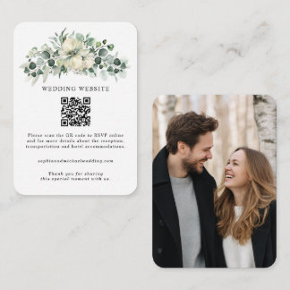 Tarjeta De Recepción Boda Verde Eucalipto