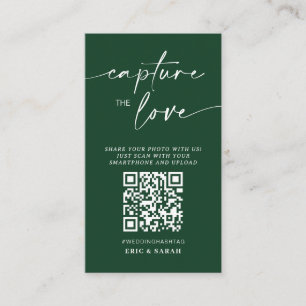 Tarjeta De Recepción Boda verde moderno captura el código Qr del amor