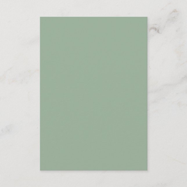Tarjeta De Recepción Boda Verde Plain Blank Sage (Anverso)