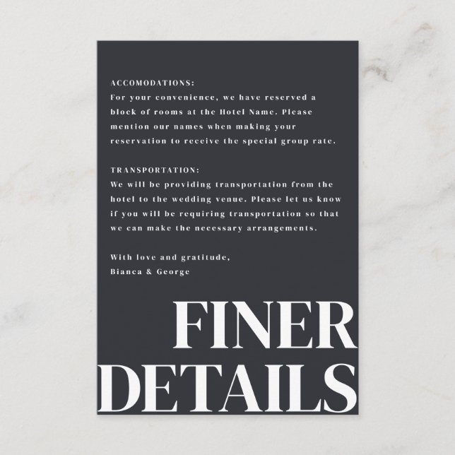 Tarjeta De Recepción Boda vertical de Belmont (Anverso)