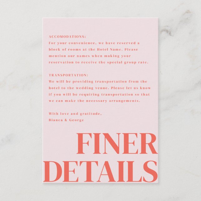 Tarjeta De Recepción Boda vertical de Belmont (Anverso)